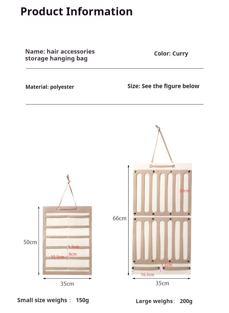 Fasola 2 PCS Enlarged Hanging Mesh Pockets Wall Shelf Wardrobe Storage Bags  Hanging Closet Hanging Organizer Storage Bag forHairpins, Hair Ties, Hair Accessories, Sstorage Bag, Rubber Band, Necklace  - Image 5