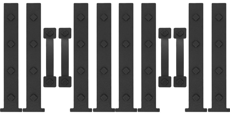 HILLMASTER 2 Pack Magnetic Garage Door Decorative Hardware, 12 Pieces Rectangle Garage Door Magnets Accents Attractive Curb Appeal Faux Hinges Handles Decor Hardware Kit, Black(8 Hinges+4 Handles) - Image 1