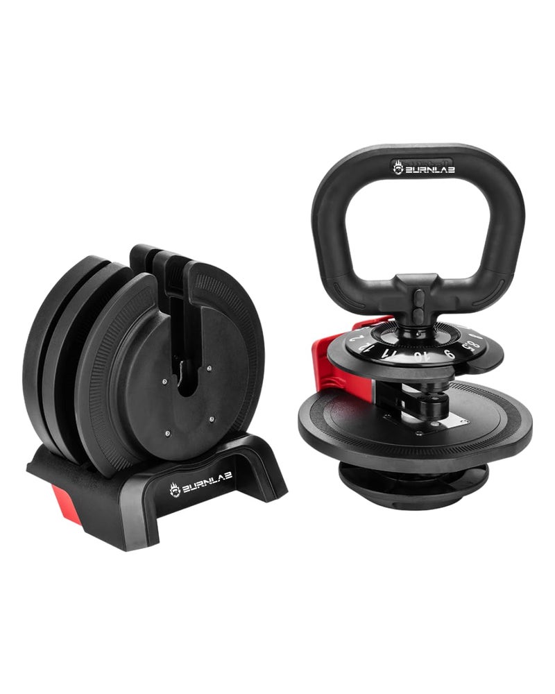 Burnlab Adjustable Kettlebell with Different Weight Levels from 2-40 lbs. Perfect for Abs, Arms, Legs, (Adjustable kettlebell 12kg) - Image 2