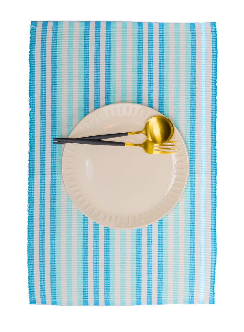 2 PC PLACE MAT BLUE STRIP 2 PC 38*54  - Image 1