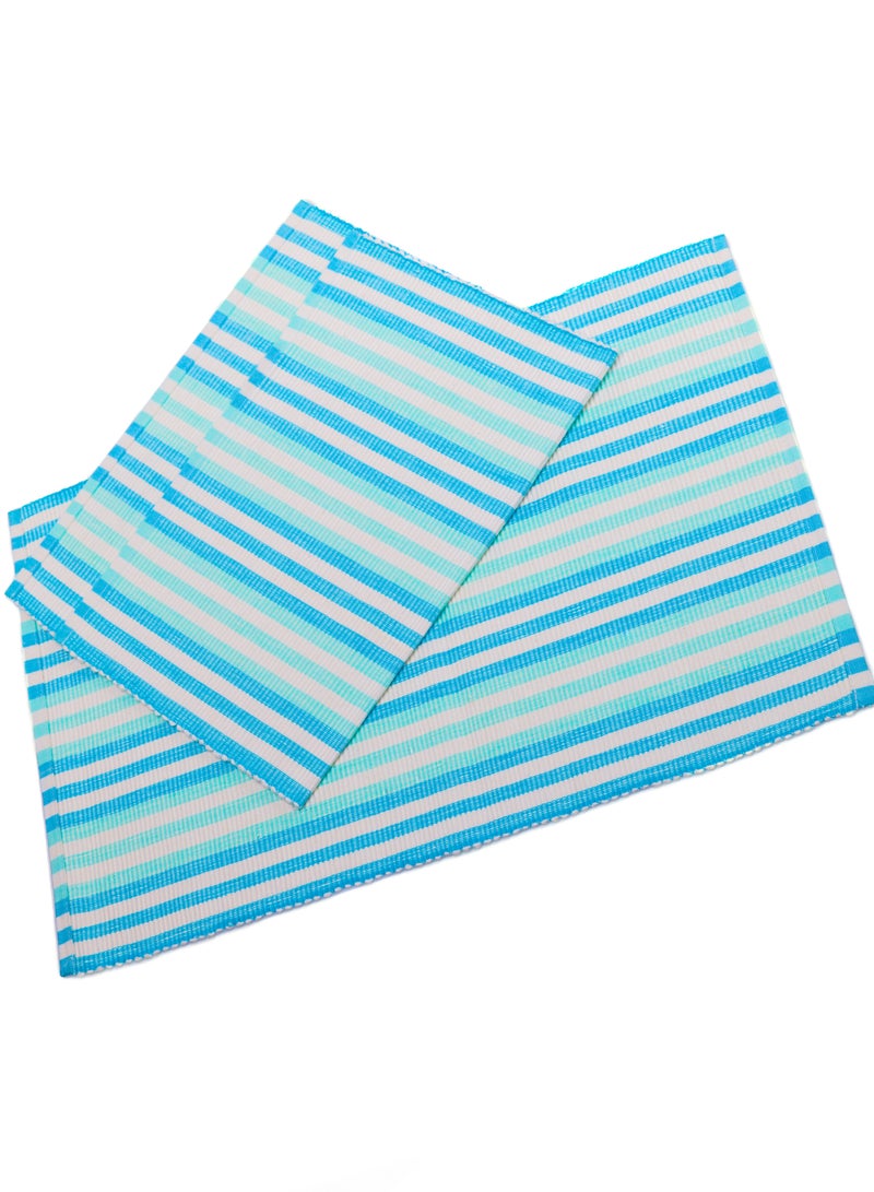 2 PC PLACE MAT BLUE STRIP 2 PC 38*54  - Image 3