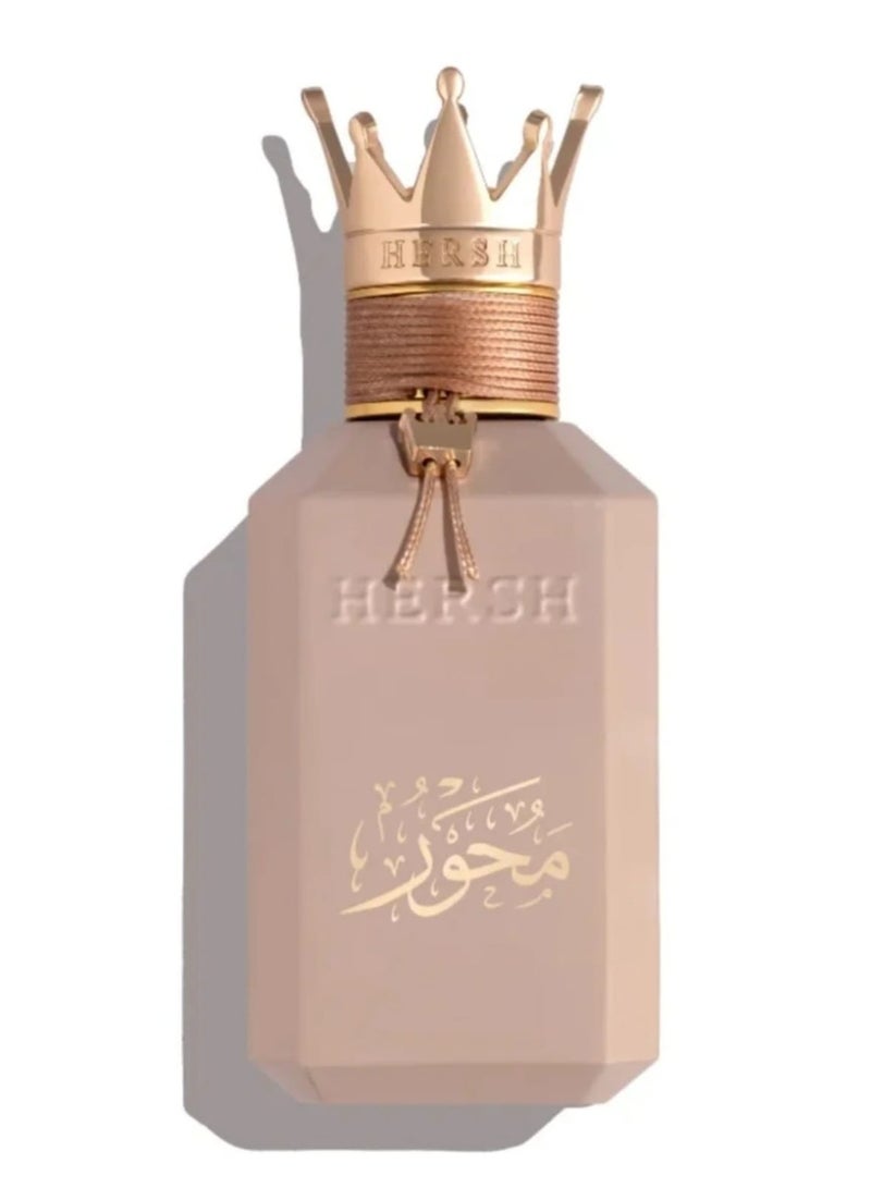 هيرش عطر هيرش محور (Hersh Mehwar) من .يأتي العطر في زجاجة بحجم 100 مل بتصميم هندسي بيج وغطاء ذهبي مميز على شكل تاج. - Image 2