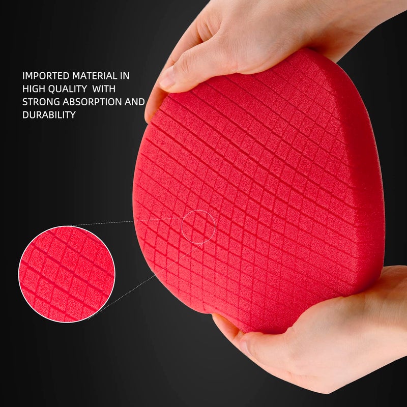 SPTA Red T10 Ultra-Fine Finishing Polishing Pad, SPTA 3Pcs 6.5 Inch Face for 6 Inch 150mm Backing Plate Compound Buffing Sponge Pads for Car Buffer Polisher Compounding, Polishing and Waxing -X00224R6B3 - Image 4