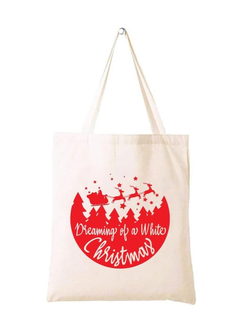 برينت شوب فور مي حقيبة حمل قطنية من قماش عيد الميلاد - مثالية لاحتياجات السفر والعطلات - الهدايا - Image 1