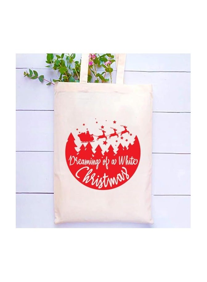 برينت شوب فور مي حقيبة حمل قطنية من قماش عيد الميلاد - مثالية لاحتياجات السفر والعطلات - الهدايا - Image 2