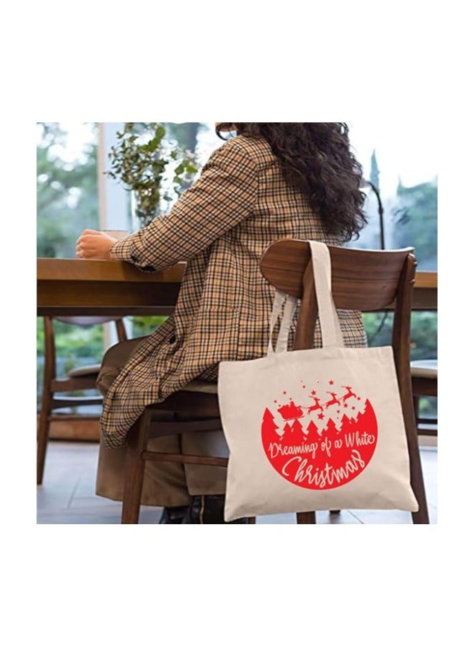 برينت شوب فور مي حقيبة حمل قطنية من قماش عيد الميلاد - مثالية لاحتياجات السفر والعطلات - الهدايا - Image 3