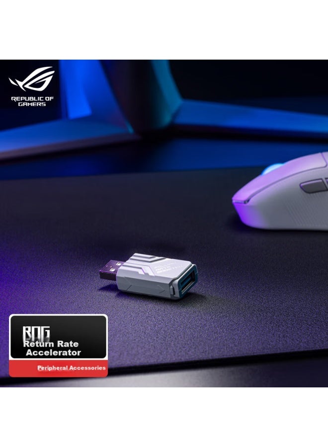 ROG Rog Booster Return Rate Accelerator Up To 8k Return Rate Reduce Latency Improve Accuracy Compatible With Multiple Rog Keyboards/mice White  - Image 1