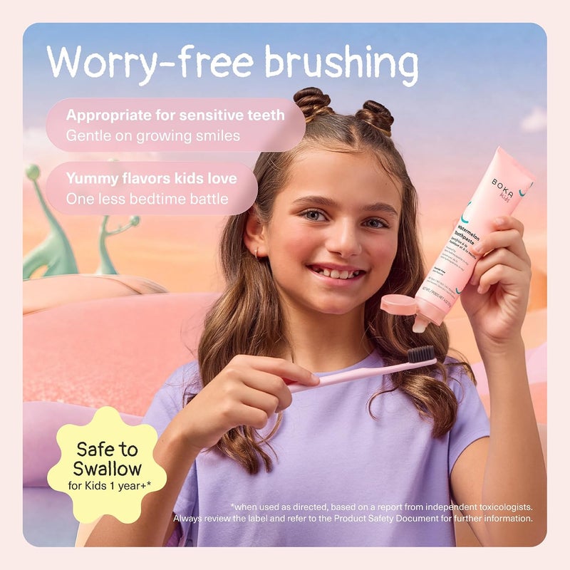 Boka Kids Watermelon Mint Fluoride Free Toothpaste with Nano Hydroxyapatite - 4 Oz (113g) - Image 3