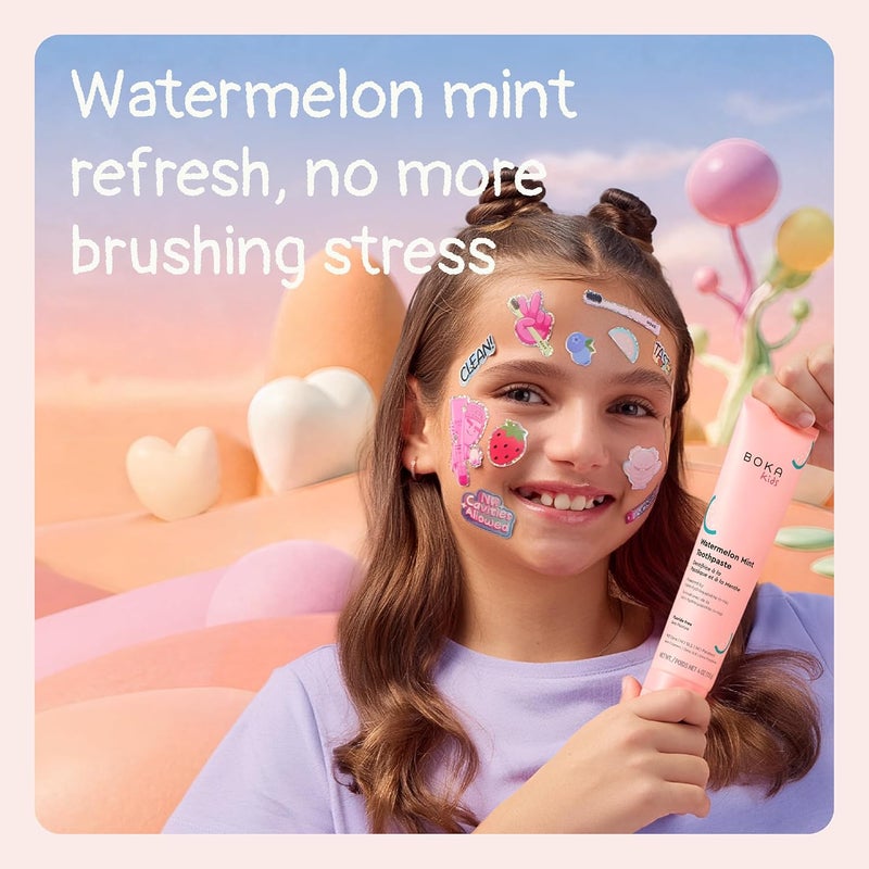 Boka Kids Watermelon Mint Fluoride Free Toothpaste with Nano Hydroxyapatite - 4 Oz (113g) - Image 5