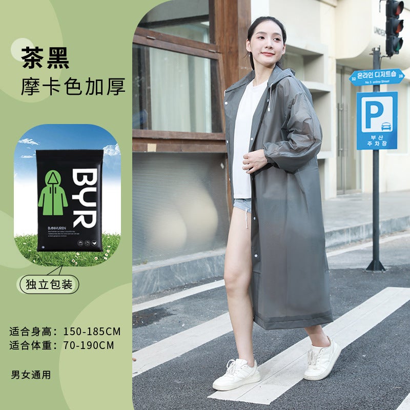 Non-Disposable Raincoat Eva Adult Thickened And Lengthened Outdoor Hiking Travel Portable One-Piece Raincoat - Image 1