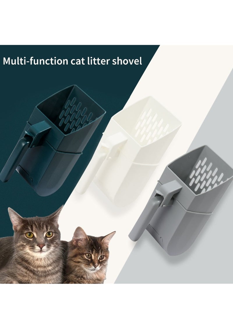 HAPPY PUSS Integrated, cat litter shovel with 3 free rolls of pet waste bags, safe design, Multipurpose, cat and dog care accessories -blue color - Image 4