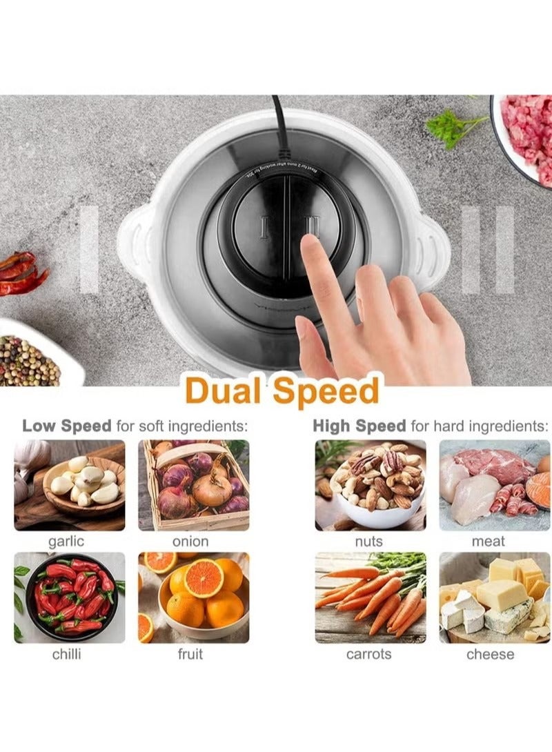 Gonice meat grinder electric,garlic press, uk plug food processor 2l stainless steel meat blender food chopper for meat, vegetables, fruits and nuts with 4 sharp blades  - Image 4