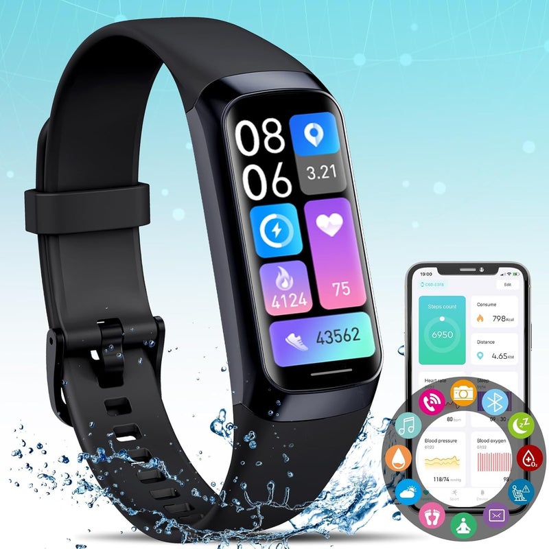 KASTWAVE Smart Watch, Fitness Tracker with Blood Pressure, Heart Rate Sleep Monitor, IP67 Waterproof, Calorie Counter, Pedometer Activity Tracker for Android iOS Men Women - Image 1