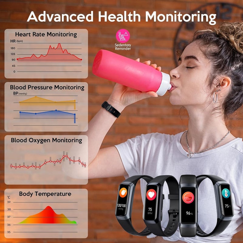 KASTWAVE Smart Watch, Fitness Tracker with Blood Pressure, Heart Rate Sleep Monitor, IP67 Waterproof, Calorie Counter, Pedometer Activity Tracker for Android iOS Men Women - Image 4
