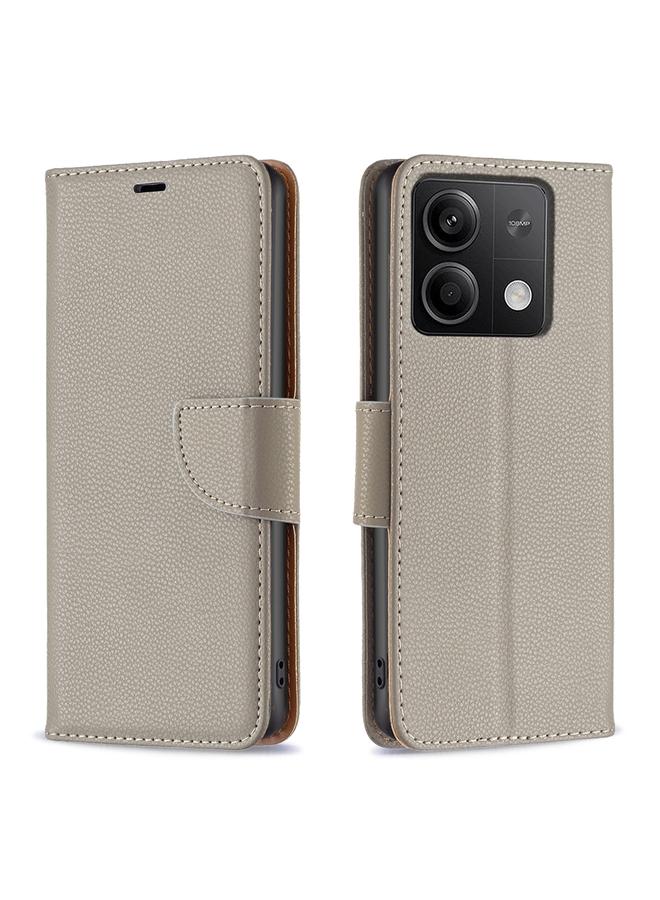 The Bros Case For Xiaomi Redmi Note 13 Litchi Texture Pure Color Leather Phone Case