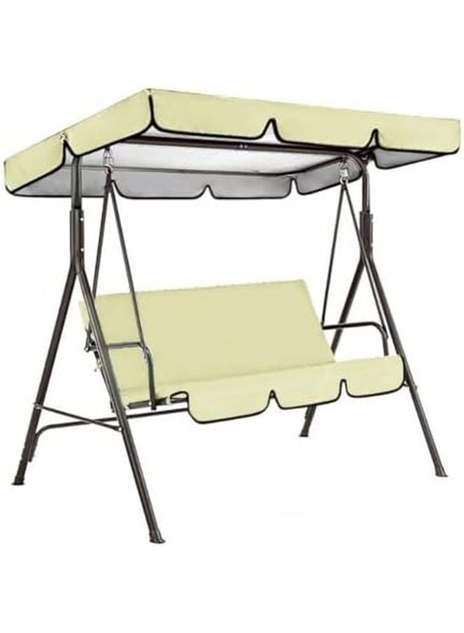 Replacement Canopy and Covers for 3 Pedestal Garden Swing Chair Set Waterproof Sunproof Oxford Cloth Beige - Image 2