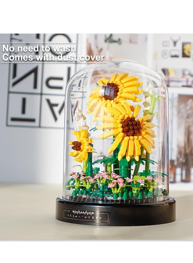 Flower Bouquets Building Toys - 545 PCS Sunflower Micro Building Blocks Kit, Flower Bouquet Building Kit, Artificial Flower Collection, Gift for Mom/Lover/Women  - Image 4