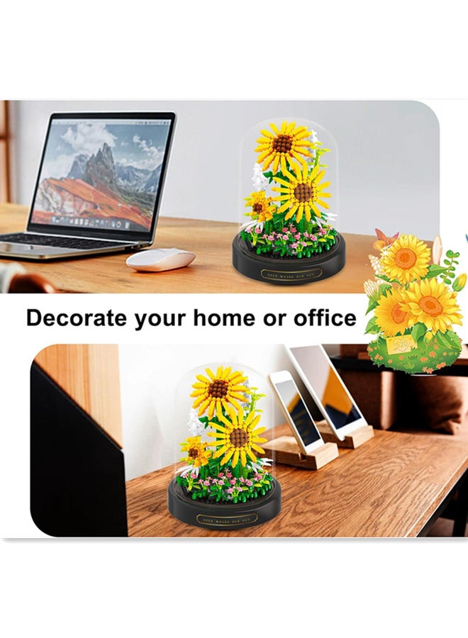 Flower Bouquets Building Toys - 545 PCS Sunflower Micro Building Blocks Kit, Flower Bouquet Building Kit, Artificial Flower Collection, Gift for Mom/Lover/Women  - Image 5