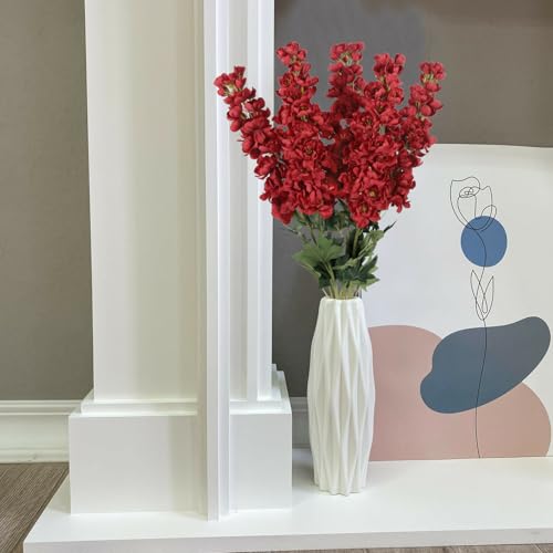 Fqueelvys Delphinium Artificial Flowers,5PCS Long Stem Red Silk Flowers 39" Fake Larkspur Flowers Bulk for Tall Vase Home Wedding Table Decor(Red) ﻿ - Image 4