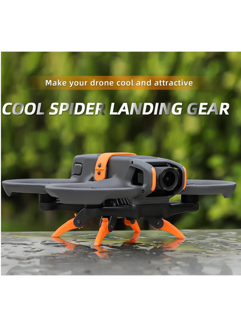 KASTWAVE Avata 2 Landing Gear قابلة للطي، وسادة هبوط بدون طيار، ساق تمديد سريعة التحرير لملحقات DJI Avata 2، ساق قابلة للطي ممتدة، ساق تمديد الارتفاع لـ DJI Avata 2 Drone (برتقالي)  - Image 2