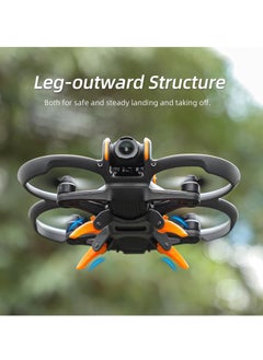 KASTWAVE Avata 2 Landing Gear Foldable, Drone Landing Pad, Quick Release Extension Leg for DJI Avata 2 Accessories, Leg Foldable Extended, Height Extension Leg for DJI Avata 2 Drone (Orange)  - Image 4