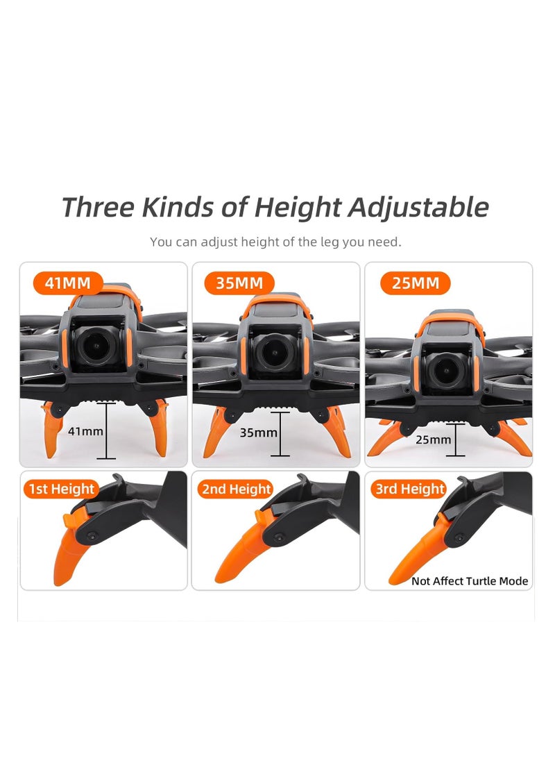 Avata 2 Landing Gear قابلة للطي، وسادة هبوط بدون طيار، ساق تمديد سريعة التحرير لملحقات DJI Avata 2، ساق قابلة للطي ممتدة، ساق تمديد الارتفاع لـ DJI Avata 2 Drone (برتقالي)