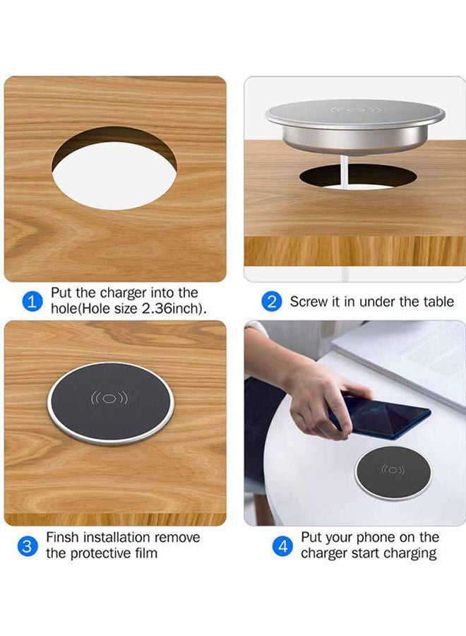 Loquat Desktop Embedded Fast Charging Wireless Charger Pad White - Image 2