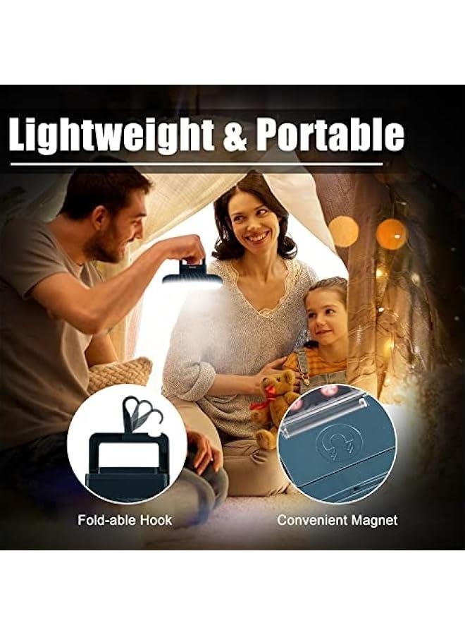 Portable Camping Fan with LED Lantern  USB Rechargeable Waterproof Tent Fan with Hanging Hook Magnet Survival Kits for Indoor Outdoor Hiking Car Office Desk Outdoor Emergency Power Outage  - Image 5