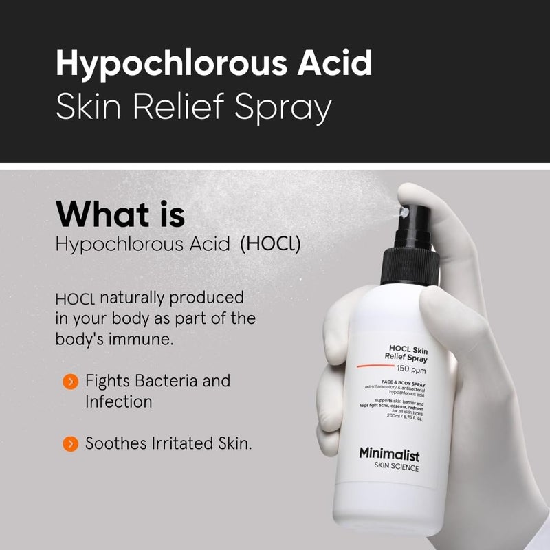 Minimalist AntiAcne HOCL Spray For Skin Relief Post Work Out Spray  Soothing  Repairing Toner for Face  Body  AntiMicrobial  AntiInflammatory Formula for Skin Barrier Support  Refreshing  OdorControl Suitable for All Skin Types  For Women  Men  220ml - Image 2