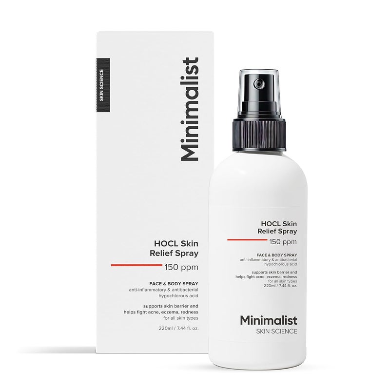 Minimalist AntiAcne HOCL Spray For Skin Relief Post Work Out Spray  Soothing  Repairing Toner for Face  Body  AntiMicrobial  AntiInflammatory Formula for Skin Barrier Support  Refreshing  OdorControl Suitable for All Skin Types  For Women  Men  220ml - Image 1