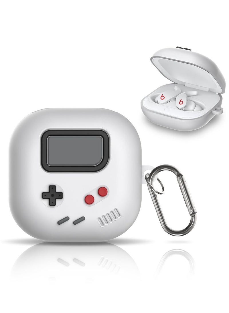 Excefore Cute Case for Beats Fit Pro, Shock-Absorbing Protective Beats Fit Pro Case Cover Silicone Shell Compatible for Beats Fit Pro Charging Case with Carabiner, Grey - Image 1