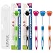 AxiyanX e Scraper and Brush for Adults 5Pack with Travel Case Micro Bristle Tongue Cleaner 5 Colors - Image 1