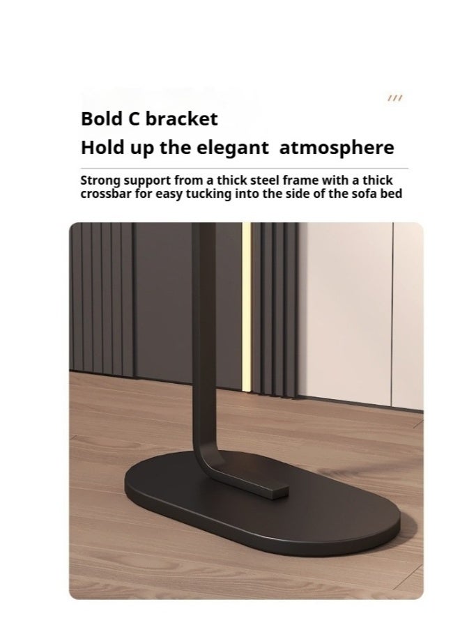 طاولة جانبية على شكل C، طاولة صغيرة، طاولة قهوة، طاولة نهاية، تحت الأريكة، طاولة غرفة المعيشة، حامل وجبات خفيفة أو لابتوب، إطار معدني مستقر، مثالية لغرفة النوم أو المكتب أو الأريكة، سهلة التجميع. - Image 5