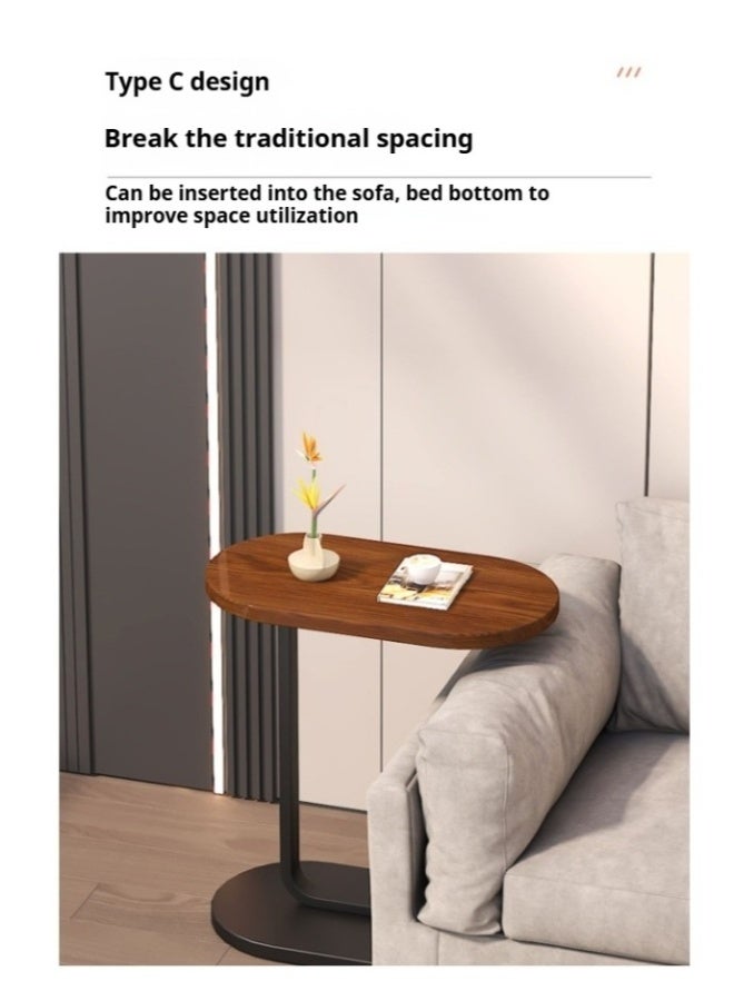 طاولة جانبية على شكل C، طاولة صغيرة، طاولة قهوة، طاولة نهاية، تحت الأريكة، طاولة غرفة المعيشة، حامل وجبات خفيفة أو لابتوب، إطار معدني مستقر، مثالية لغرفة النوم أو المكتب أو الأريكة، سهلة التجميع. - Image 3