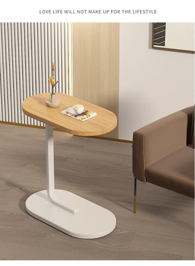 طاولة جانبية على شكل C، طاولة صغيرة، طاولة قهوة، طاولة نهاية، تحت الأريكة، طاولة غرفة المعيشة، حامل وجبات خفيفة أو لابتوب، إطار معدني مستقر، مثالية لغرفة النوم أو المكتب أو الأريكة، سهلة التجميع. - Image 2