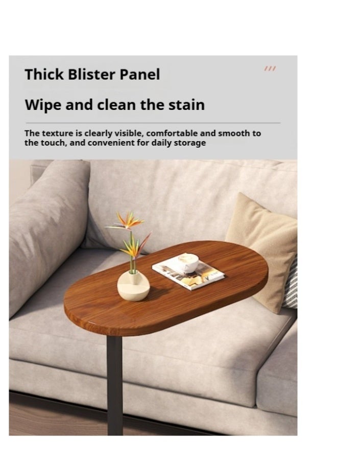 طاولة جانبية على شكل C، طاولة صغيرة، طاولة قهوة، طاولة نهاية، تحت الأريكة، طاولة غرفة المعيشة، حامل وجبات خفيفة أو لابتوب، إطار معدني مستقر، مثالية لغرفة النوم أو المكتب أو الأريكة، سهلة التجميع. - Image 4