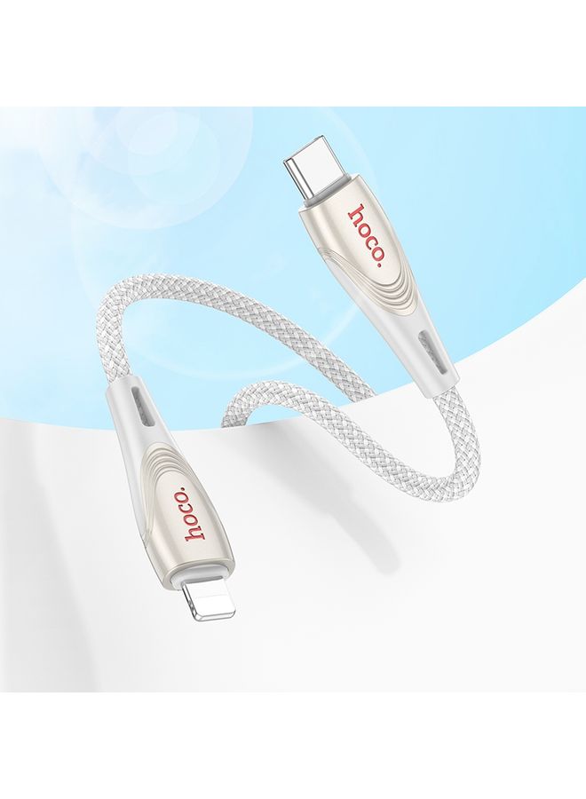 HuHa hoco U133 Type-C / USB-C to 8 Pin Braided PD Fast Charging Data Cable, Length:1.2m(Grey)  - Image 3