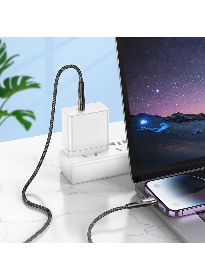 HuHa hoco U133 Type-C / USB-C to 8 Pin Braided PD Fast Charging Data Cable, Length:1.2m(Grey)  - Image 4