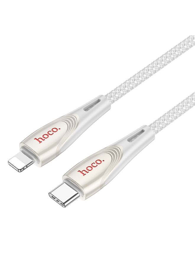 HuHa hoco U133 Type-C / USB-C to 8 Pin Braided PD Fast Charging Data Cable, Length:1.2m(Grey)  - Image 1