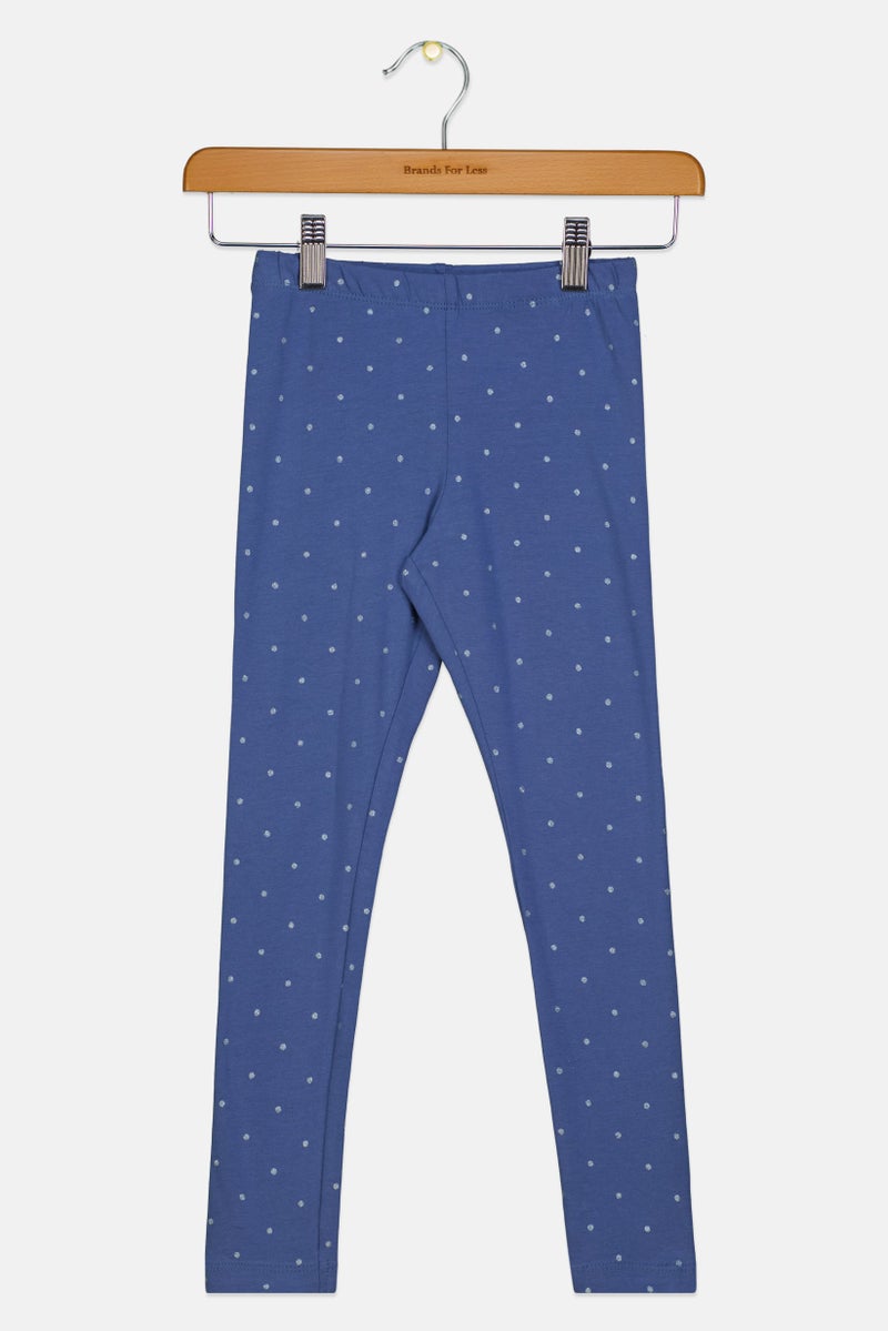 NAME IT  leggings بنات أطفال بنقاط دقيقة، أزرق رمادي - Image 3