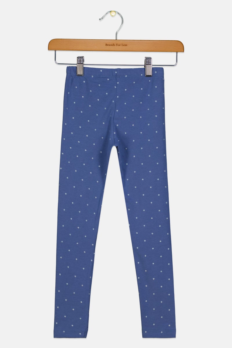 NAME IT  leggings بنات أطفال بنقاط دقيقة، أزرق رمادي - Image 2