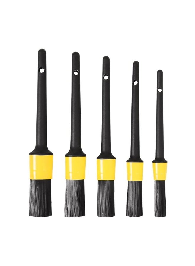 MOB 5 Pcs Car Detailing Brush Set Multi Size Soft Bristle Cleaning Brushes for Interior Air Vent Dashboard Wheel Engine Gap Cleaning Kit - Image 1