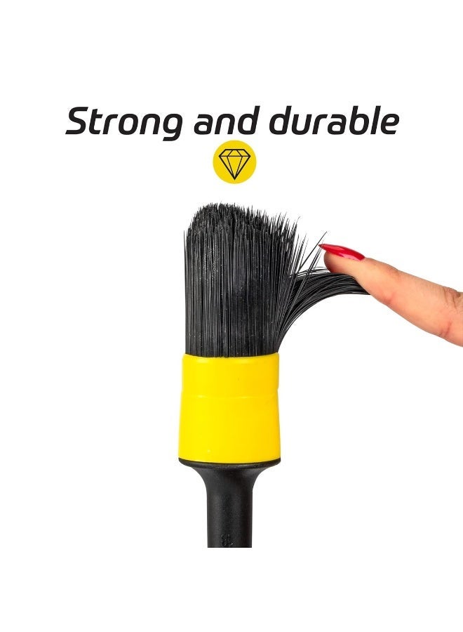 MOB 5 Pcs Car Detailing Brush Set Multi Size Soft Bristle Cleaning Brushes for Interior Air Vent Dashboard Wheel Engine Gap Cleaning Kit - Image 2
