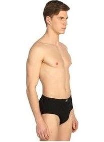 Tutku Passion 6 Pack Men's Black Cotton Combed Cotton Briefs  - Image 2