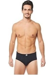 Tutku Passion 6 Pack Men's Black Cotton Combed Cotton Briefs  - Image 1