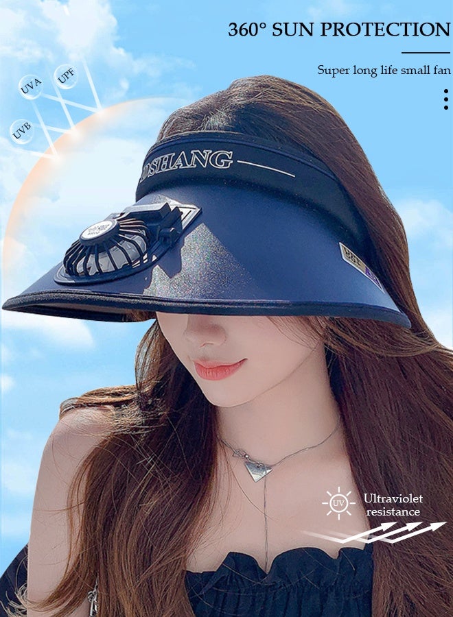 DUNISO Women's Fan Cap Large Beach Hat Sun Shade Hat With USB Fan UV Protection UPF50+ Design Visor Female Sun Hat For Beach Holiday Vacation - Image 4