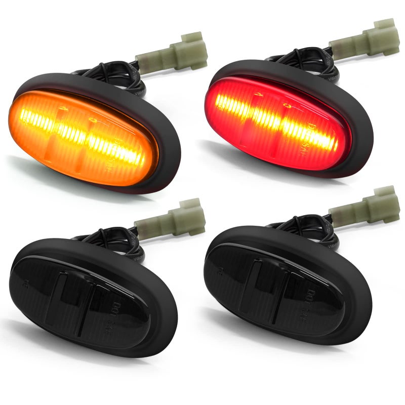 NEIFILES LED Side Marker Lights Compatible with Ford F150 F150 Raptor 2016 2017 2018 2019 2020 Front Rear Dual Fender Bumper Lamps Smoked Lens Pack of 4