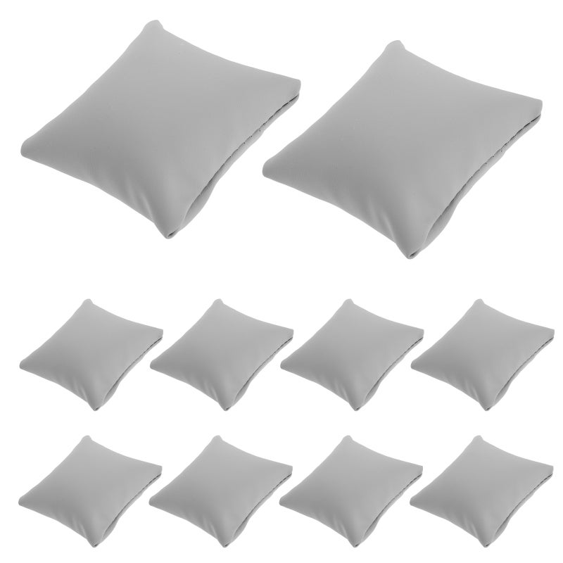 10pcs Bracelet Pillow: Pu Watch Display Jewelry Stand For Small Business Selling Home Bangle Anklet Earring Necklace Storage Grey 8 X 9 Cm - Image 5
