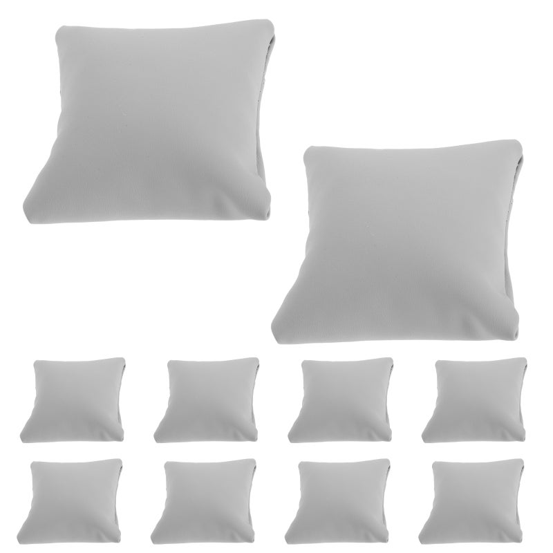 10pcs Bracelet Pillow: Pu Watch Display Jewelry Stand For Small Business Selling Home Bangle Anklet Earring Necklace Storage Grey 8 X 9 Cm - Image 4