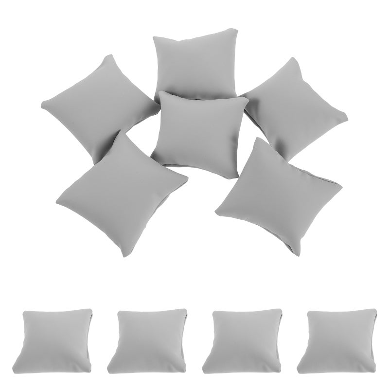10pcs Bracelet Pillow: Pu Watch Display Jewelry Stand For Small Business Selling Home Bangle Anklet Earring Necklace Storage Grey 8 X 9 Cm - Image 1